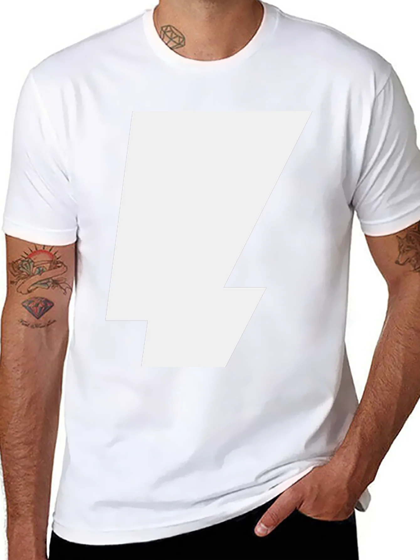 Bold Lightning Bolt Graphic Tee - Black
