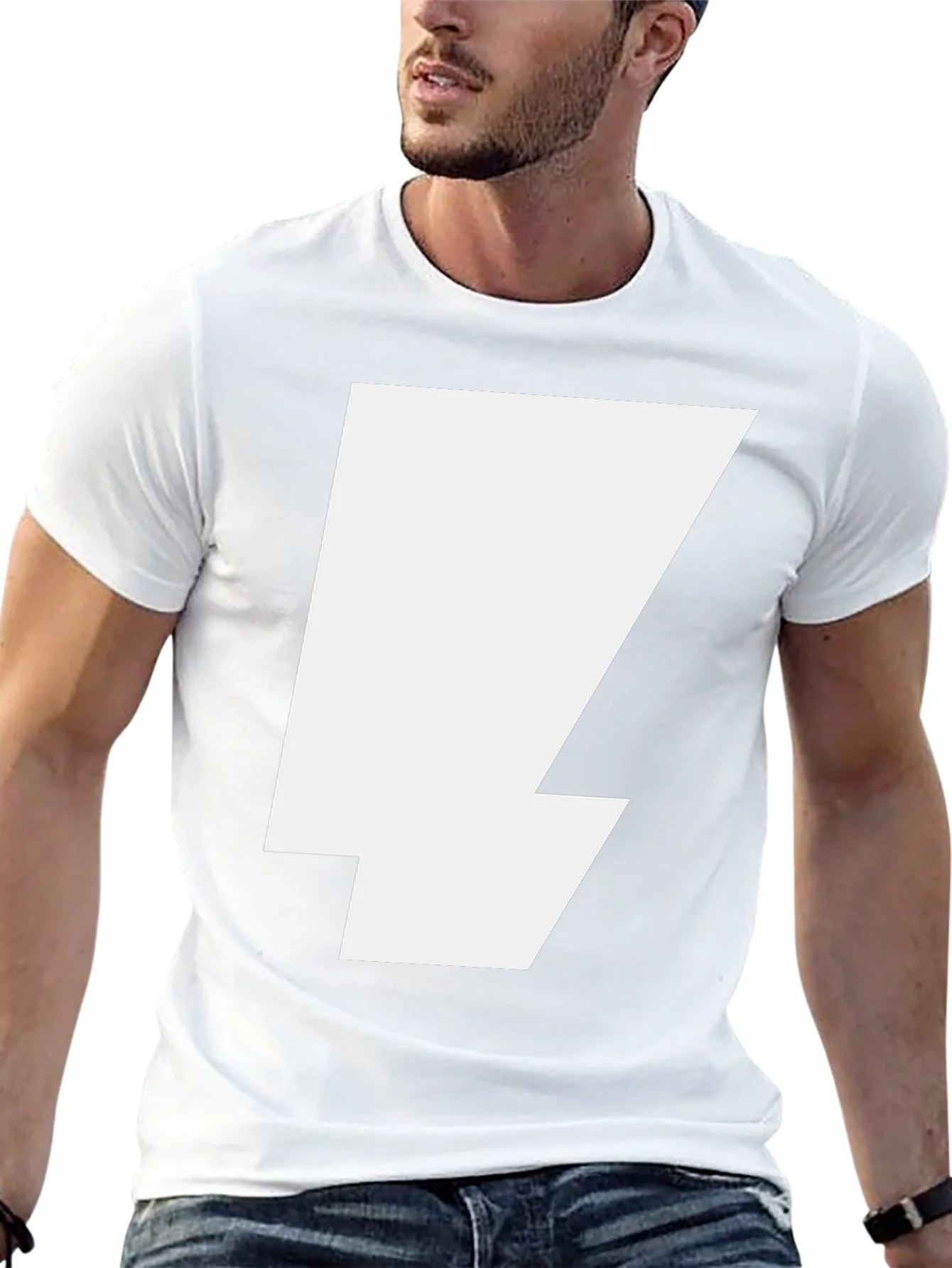 Bold Lightning Bolt Graphic Tee - Black