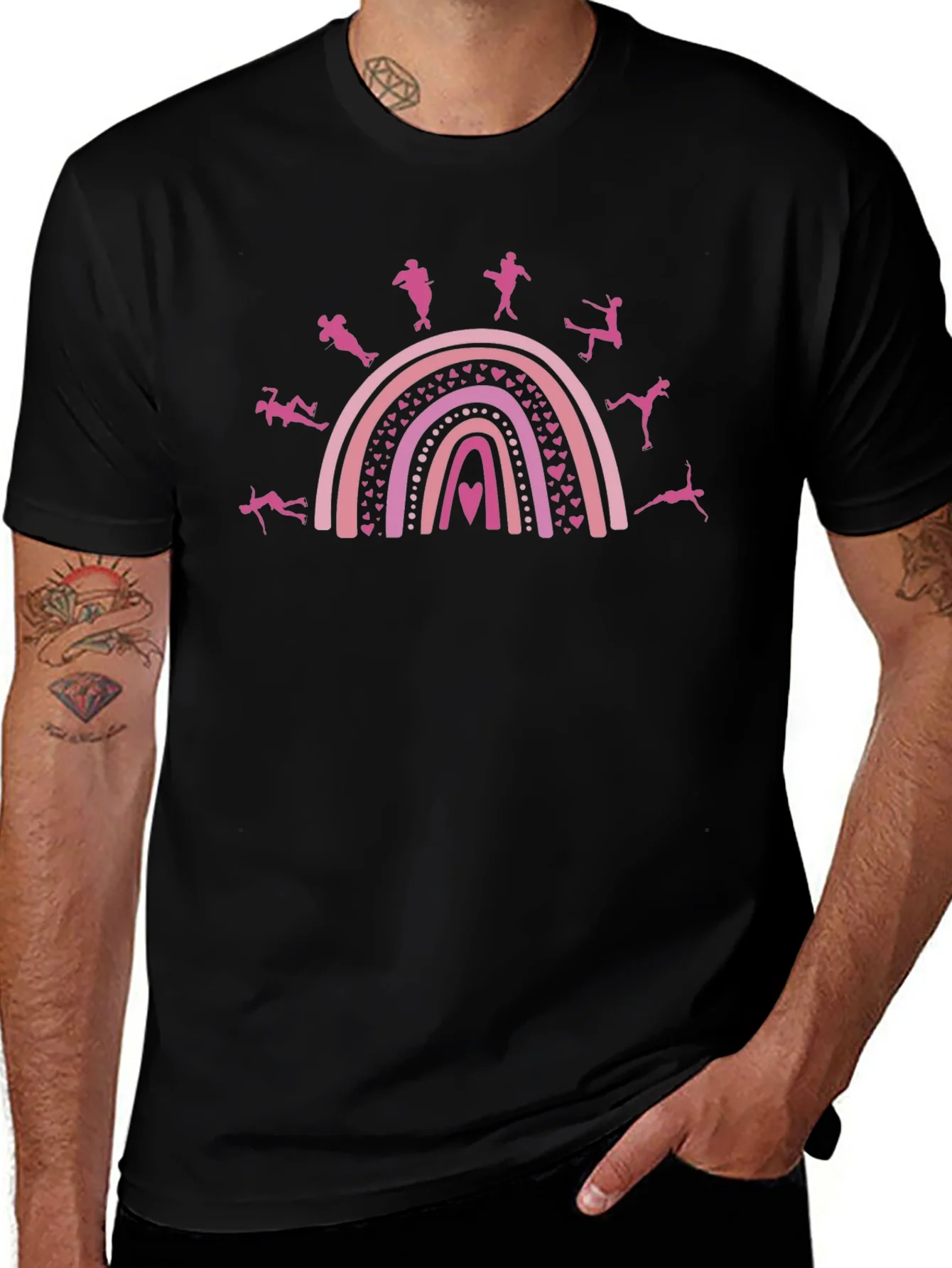 Dance Rainbow Graphic Tee - Black
