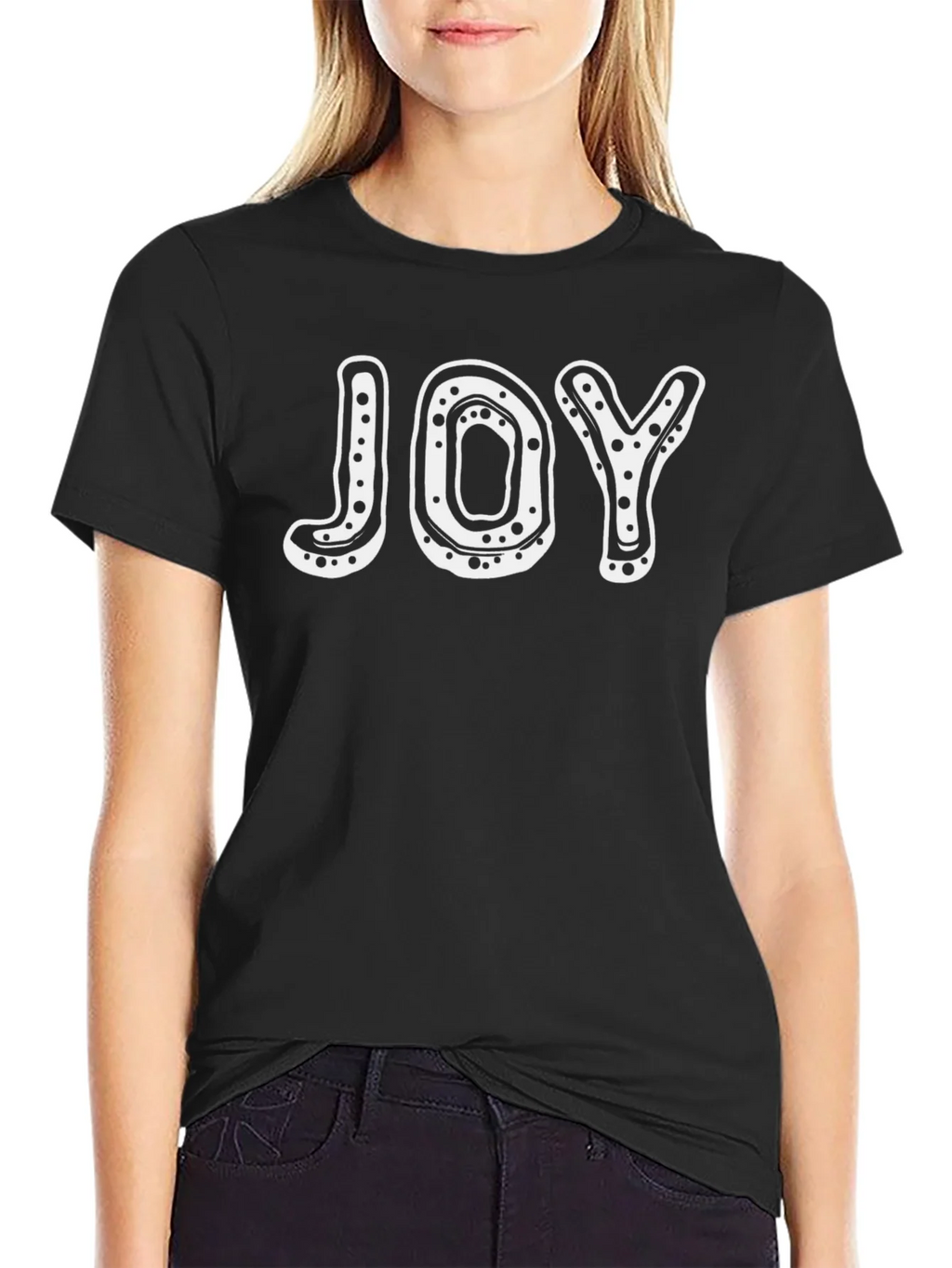 Joy Graphic Tee - Black Cotton T-Shirt
