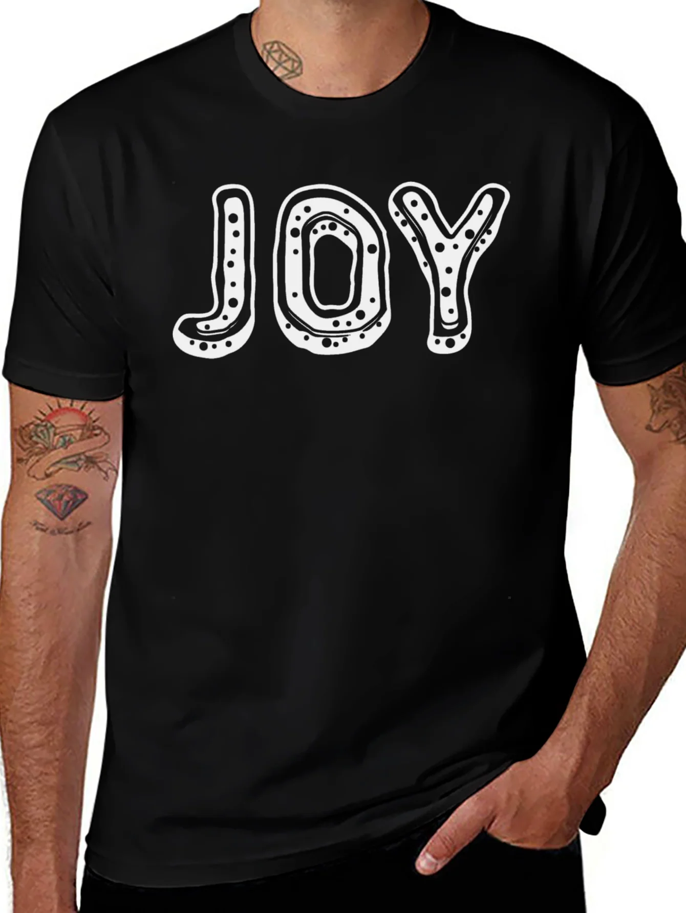 Joy Graphic Tee - Black Cotton T-Shirt