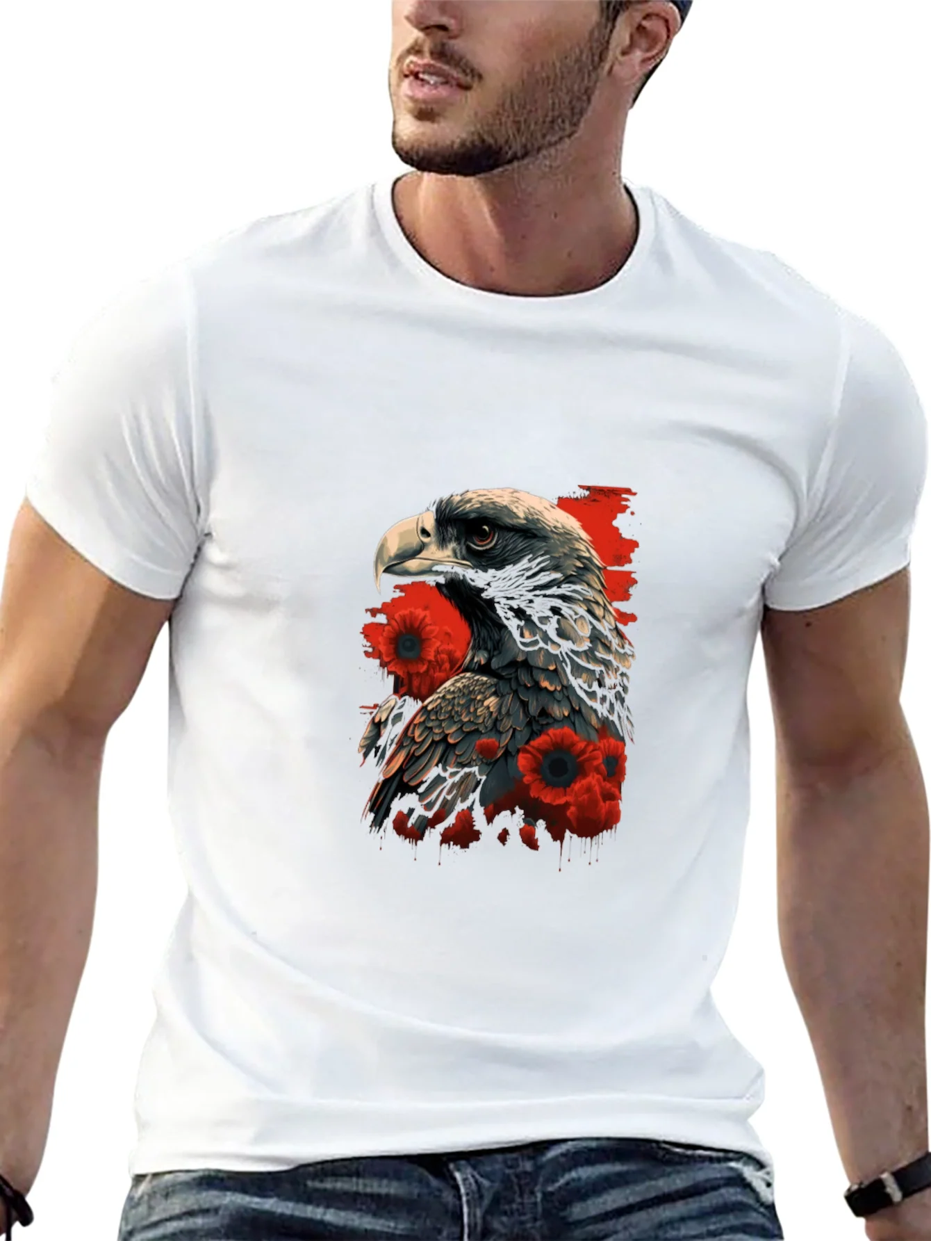 Eagle & Poppy Graphic Tee - Black