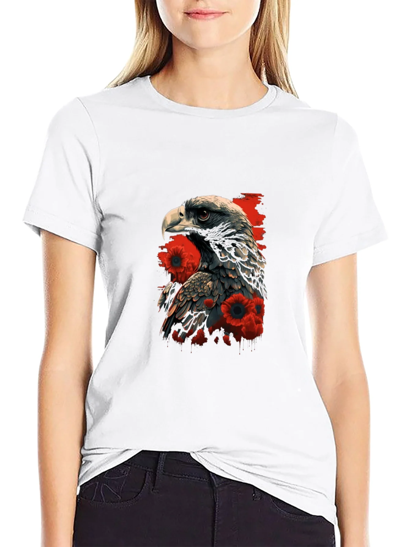 Eagle & Poppy Graphic Tee - Black