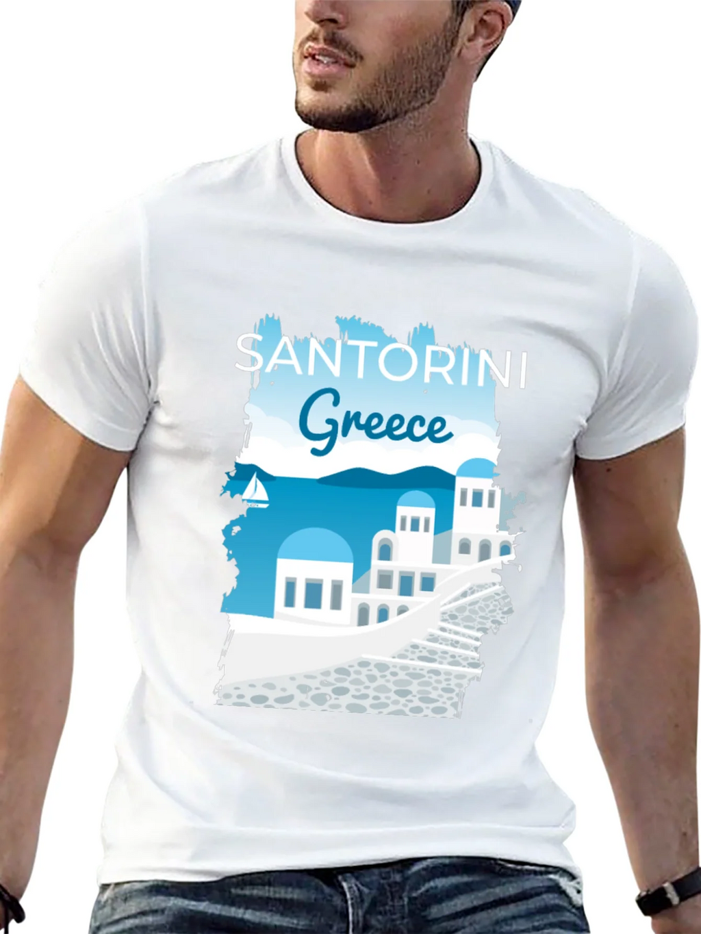Santorini Greece Graphic T-Shirt