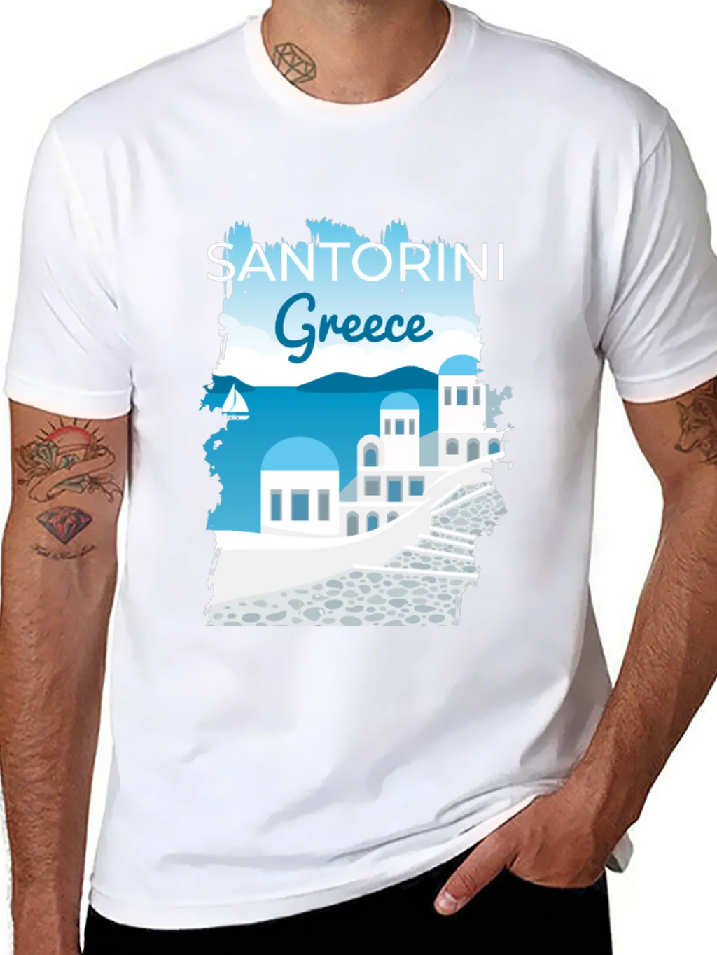 Santorini Greece Graphic T-Shirt