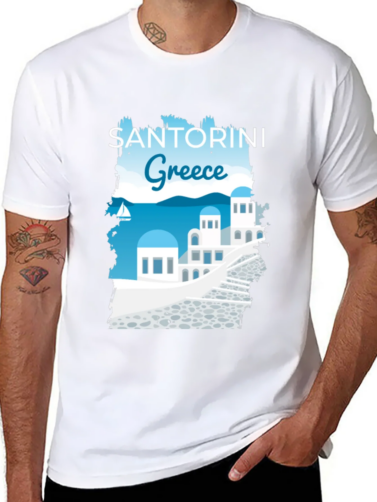 Santorini Greece Graphic T-Shirt