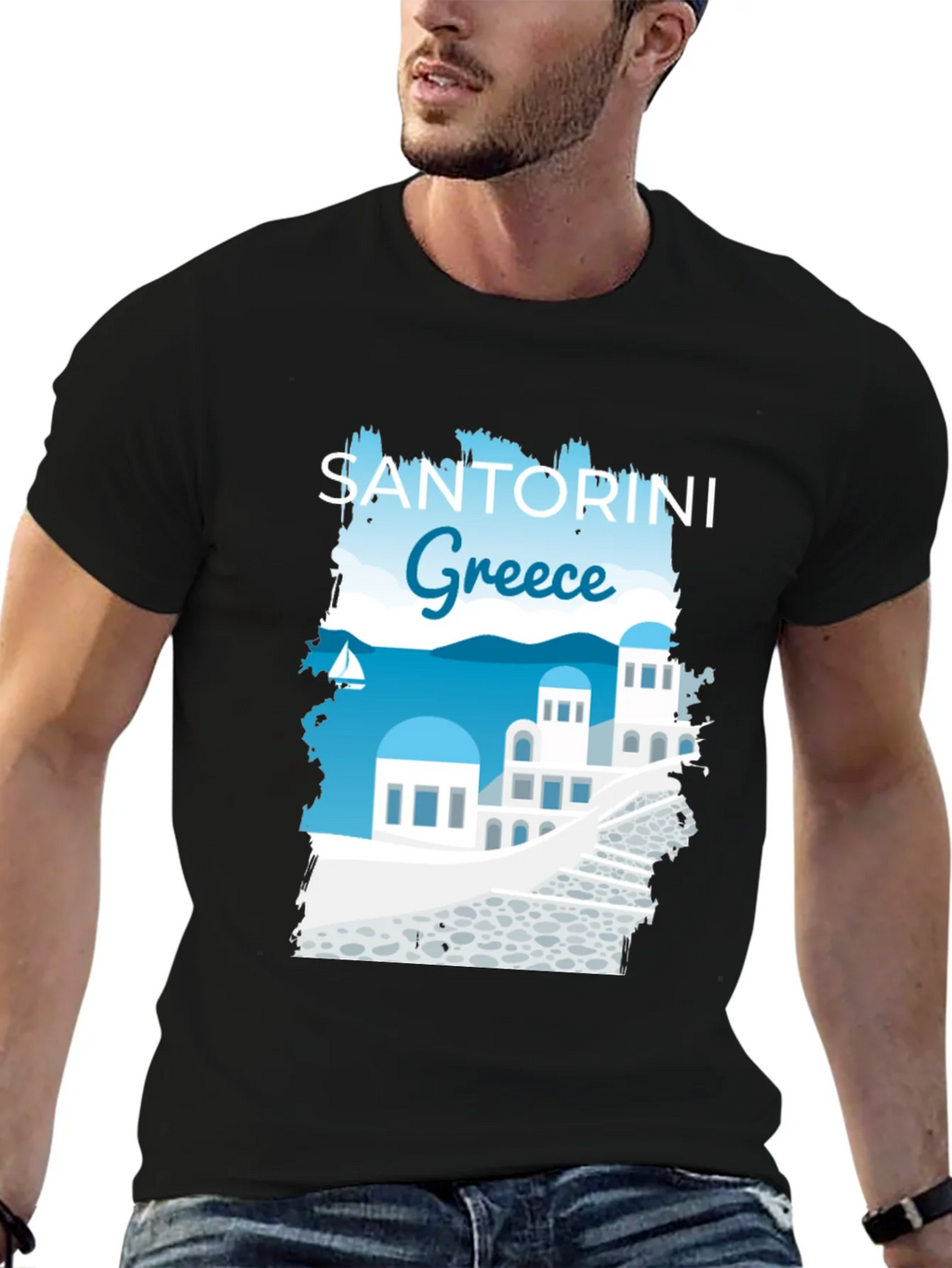Santorini Greece Graphic T-Shirt