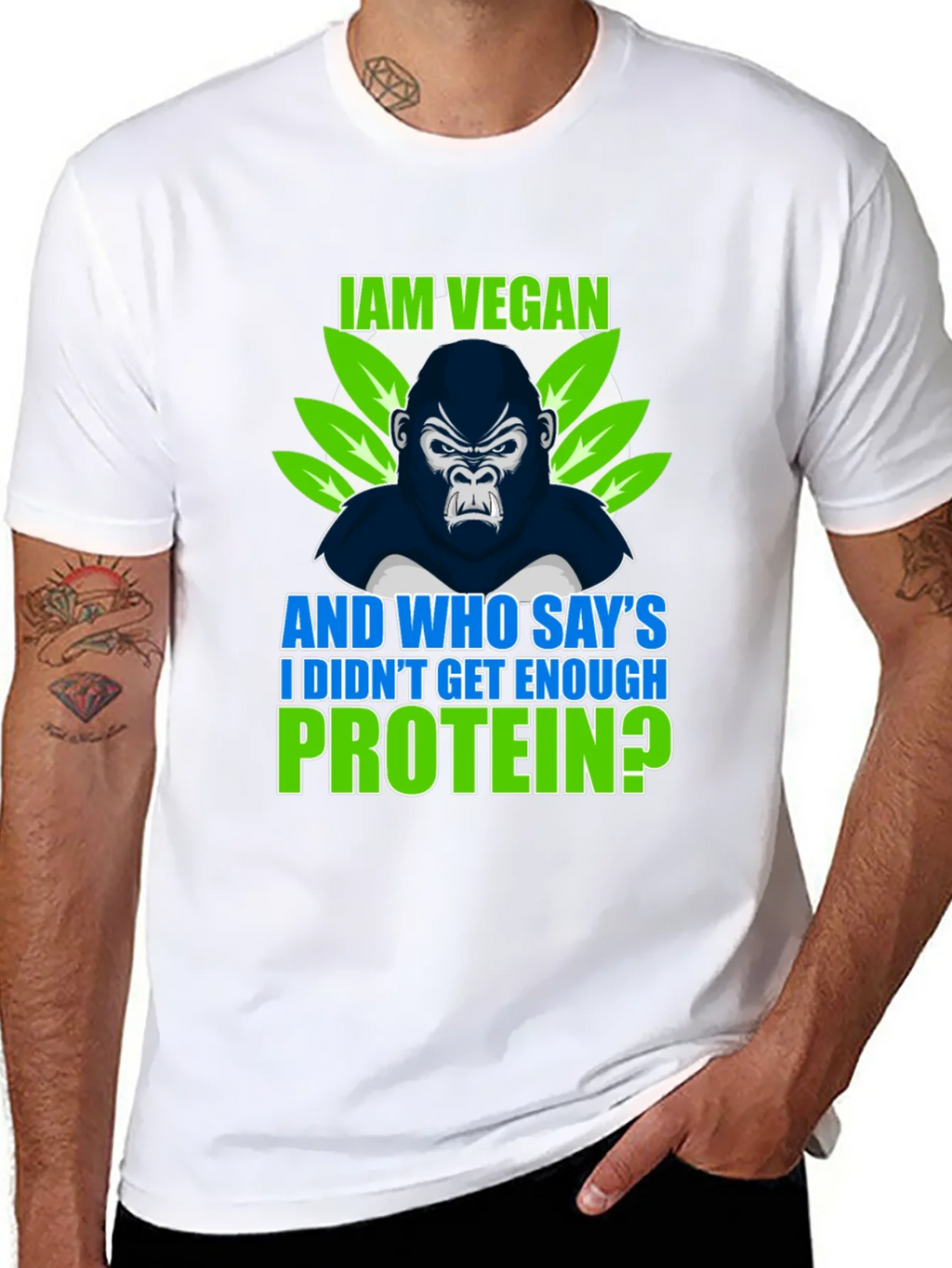 Vegan Gorilla T-Shirt: I Am Vegan Protein?