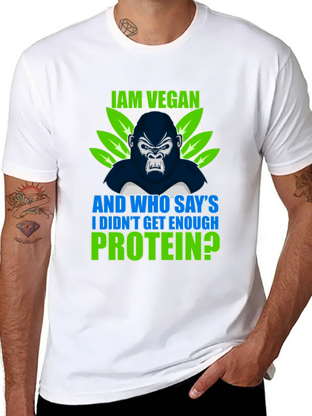 Vegan Gorilla T-Shirt: I Am Vegan Protein?