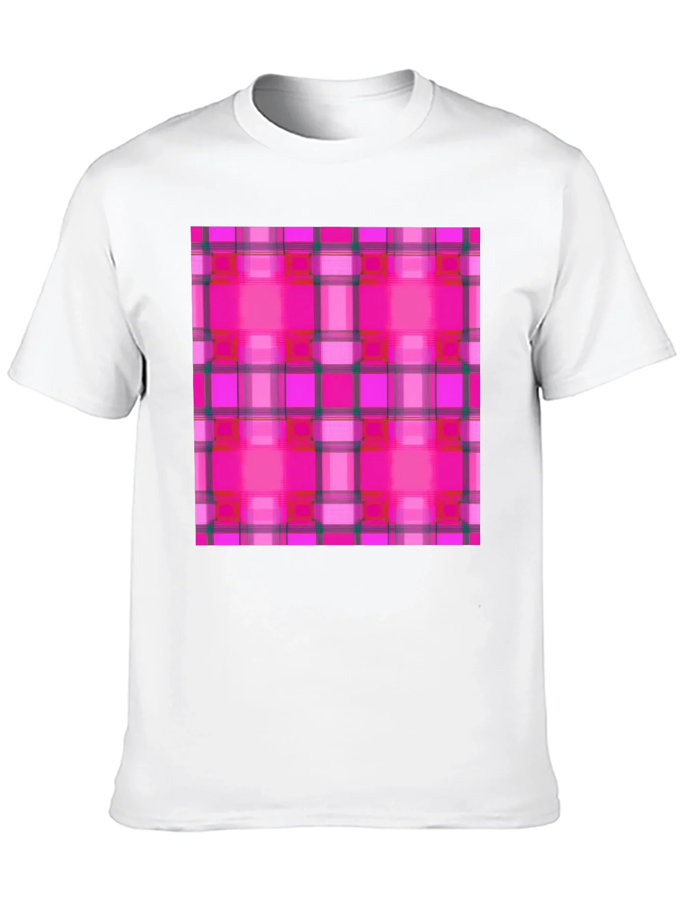 Pink Plaid Tee - Stylish & Unique Pattern
