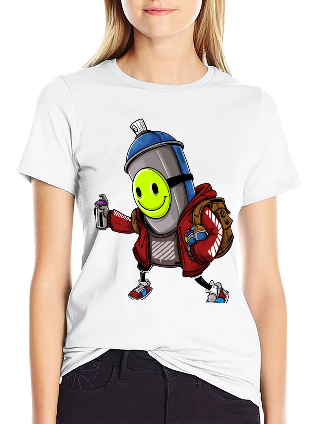 Cartoon Graffiti Spray Can T-Shirt