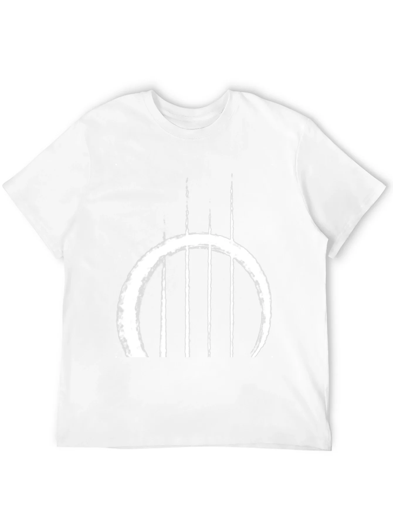 Abstract Circle & Lines Graphic Black T-Shirt