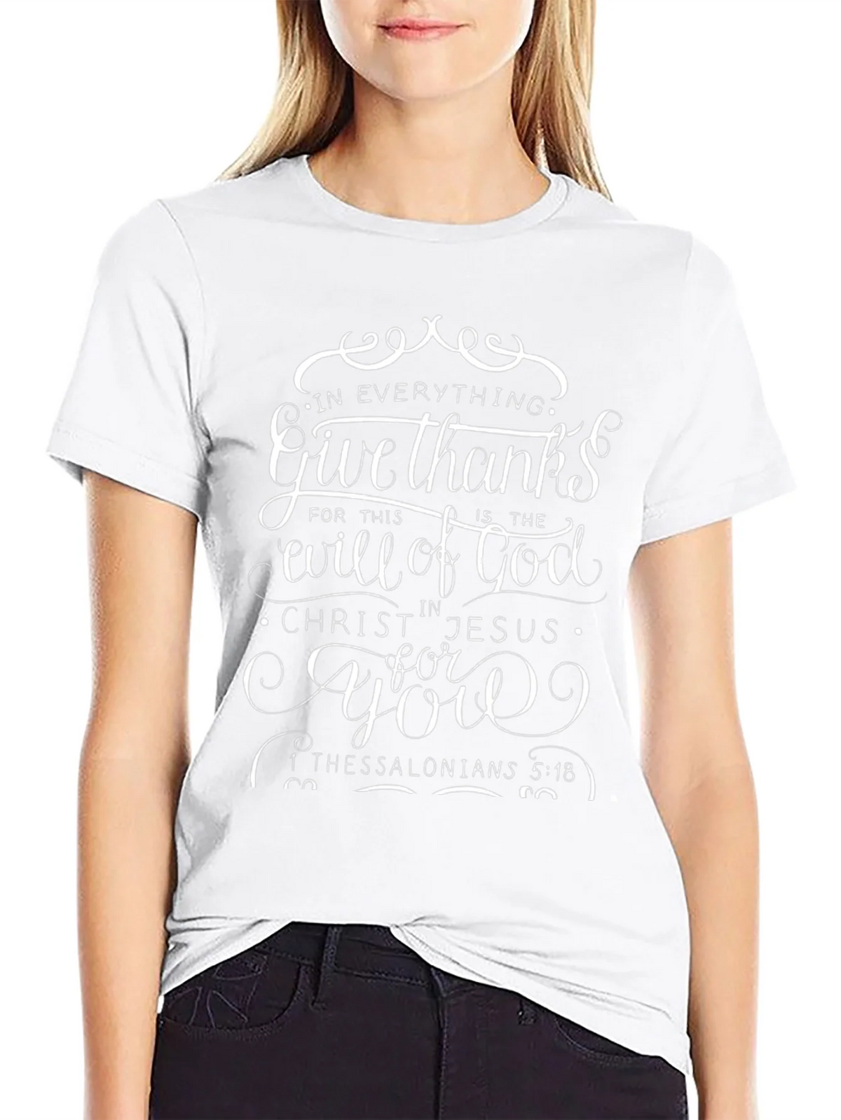 Give Thanks Christian T-Shirt - Religious Scripture Tee