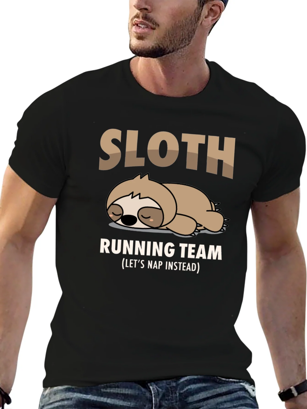 Sloth Running Team T-Shirt - Funny Nap Time Tee