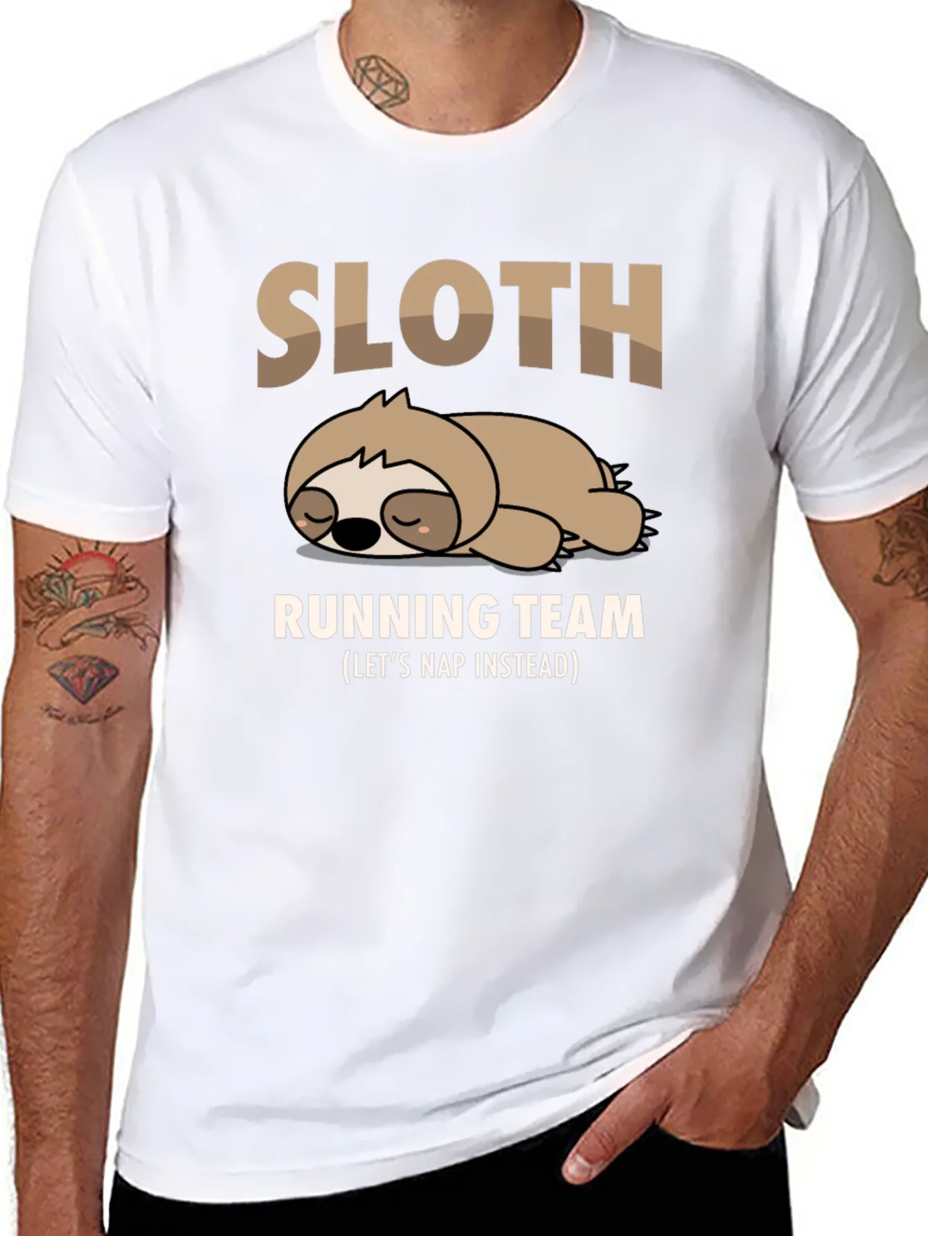 Sloth Running Team T-Shirt - Funny Nap Time Tee