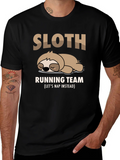 Sloth Running Team T-Shirt - Funny Nap Time Tee