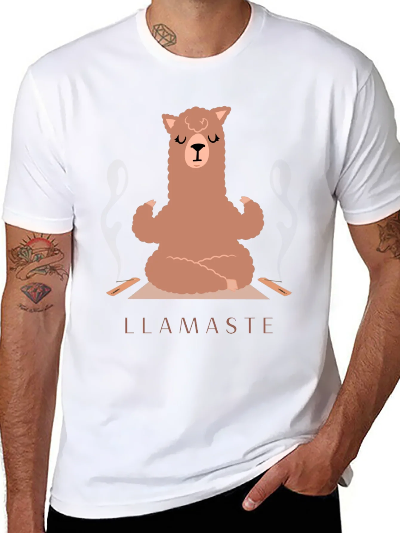 Llamaste Yoga T-Shirt - Meditating Llama Tee