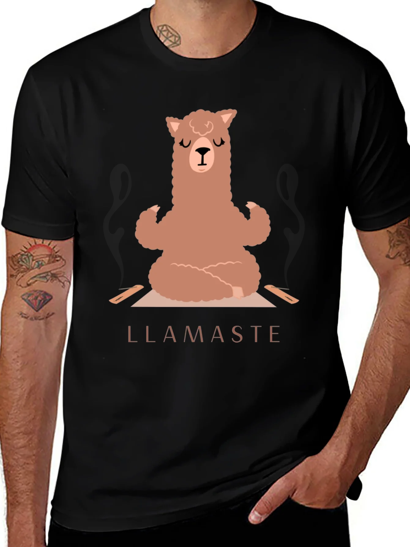 Llamaste Yoga T-Shirt - Meditating Llama Tee