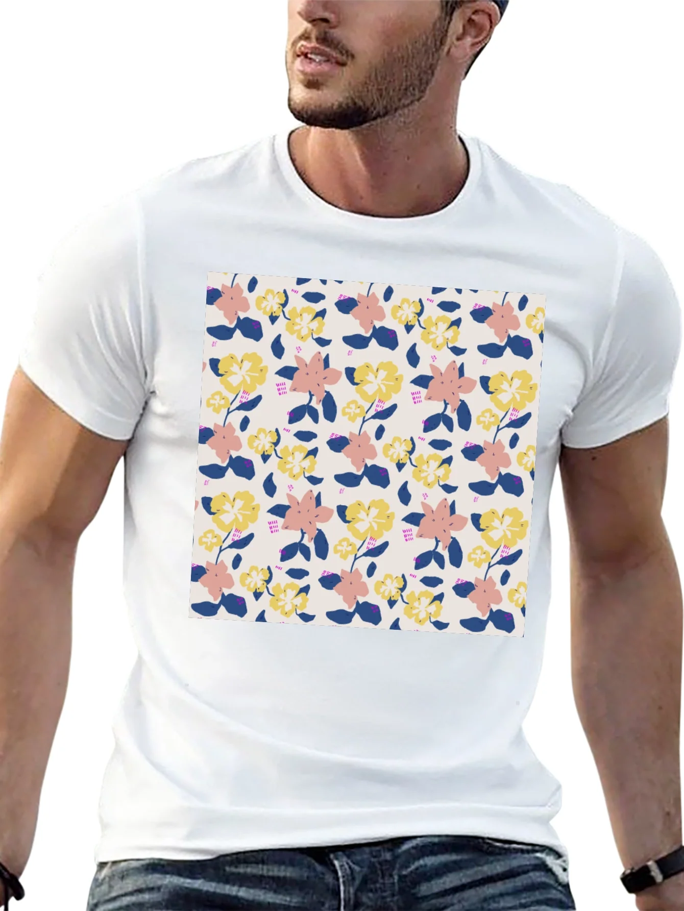 Floral Pattern Tee - Stylish Comfort
