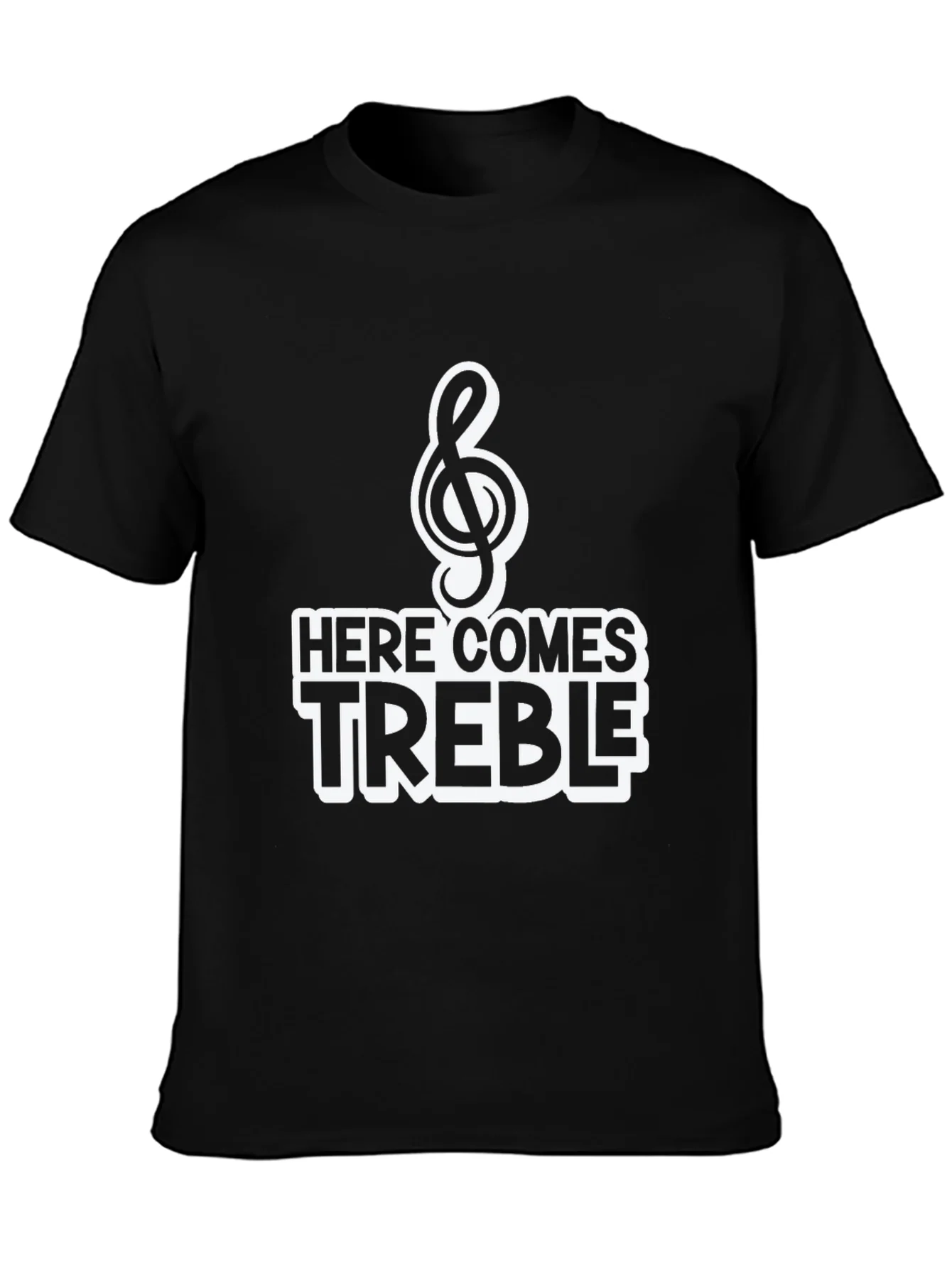 Here Comes Treble Black Graphic Tee