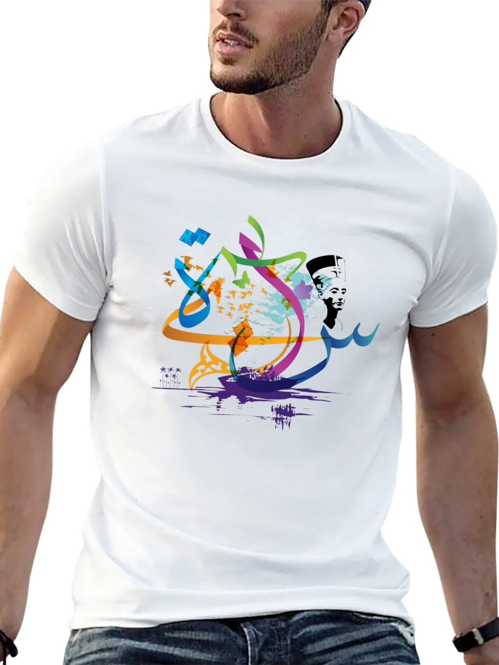 Abstract Arabic Calligraphy Art Mens T-Shirt