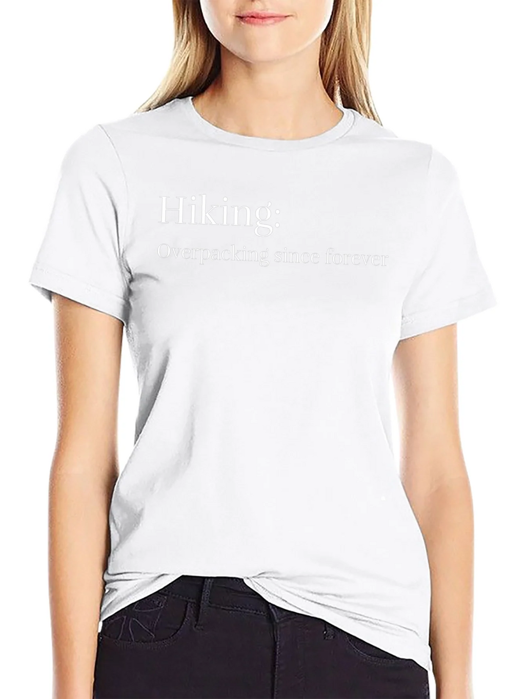 Hiking Overpacking Funny Mens Black T-Shirt