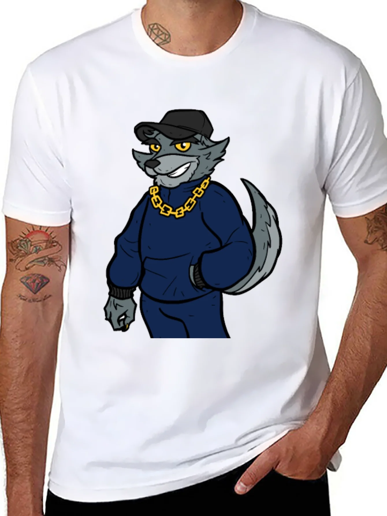Cool Wolf Graphic Print Tee
