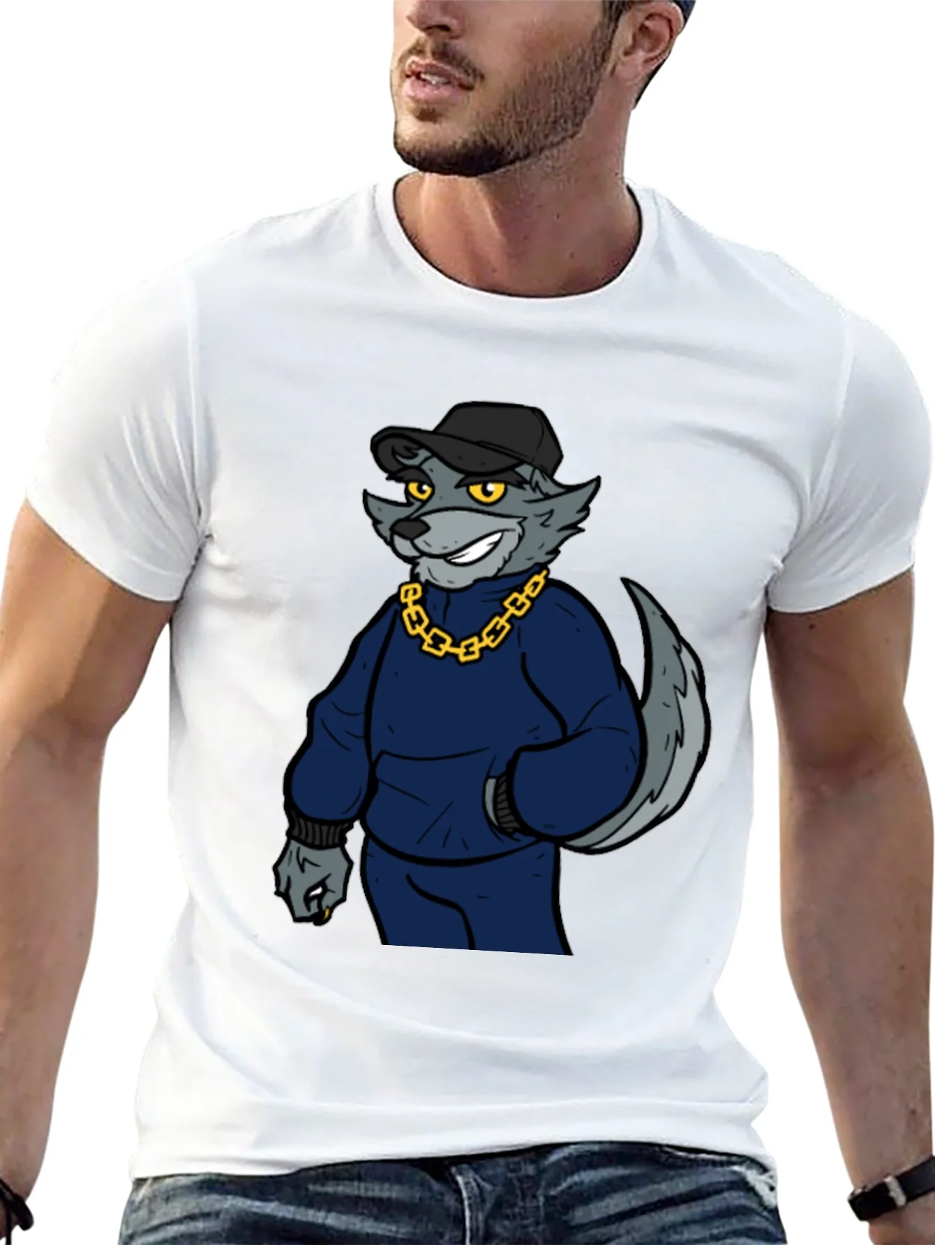 Cool Wolf Graphic Print Tee