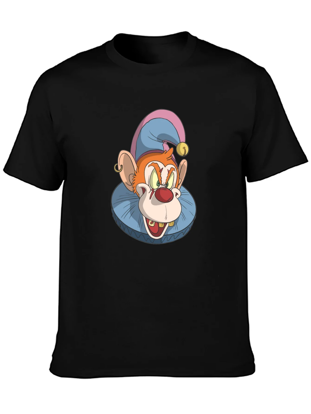 Clown Monkey Graphic Tee - Black Cotton T-Shirt