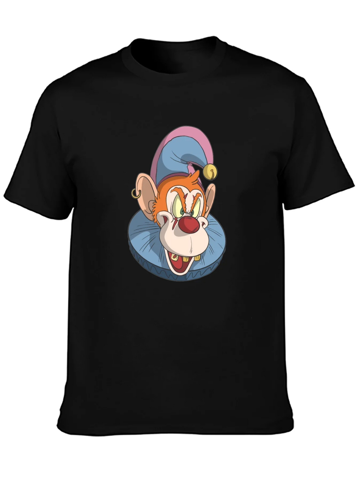 Clown Monkey Graphic Tee - Black Cotton T-Shirt
