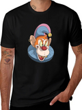 Clown Monkey Graphic Tee - Black Cotton T-Shirt