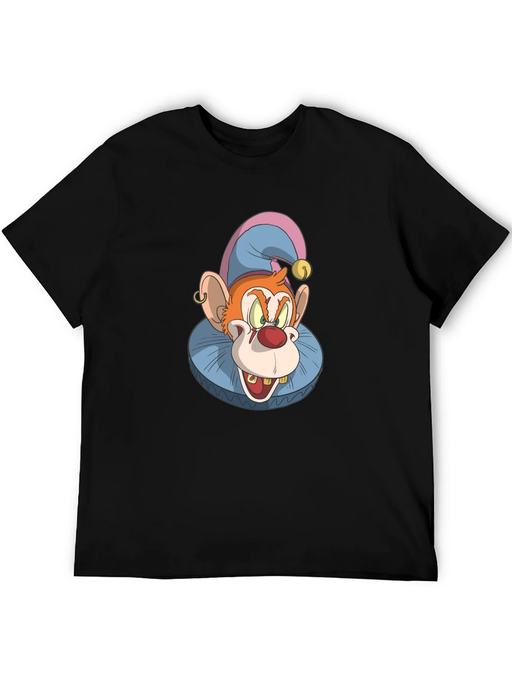 Clown Monkey Graphic Tee - Black Cotton T-Shirt