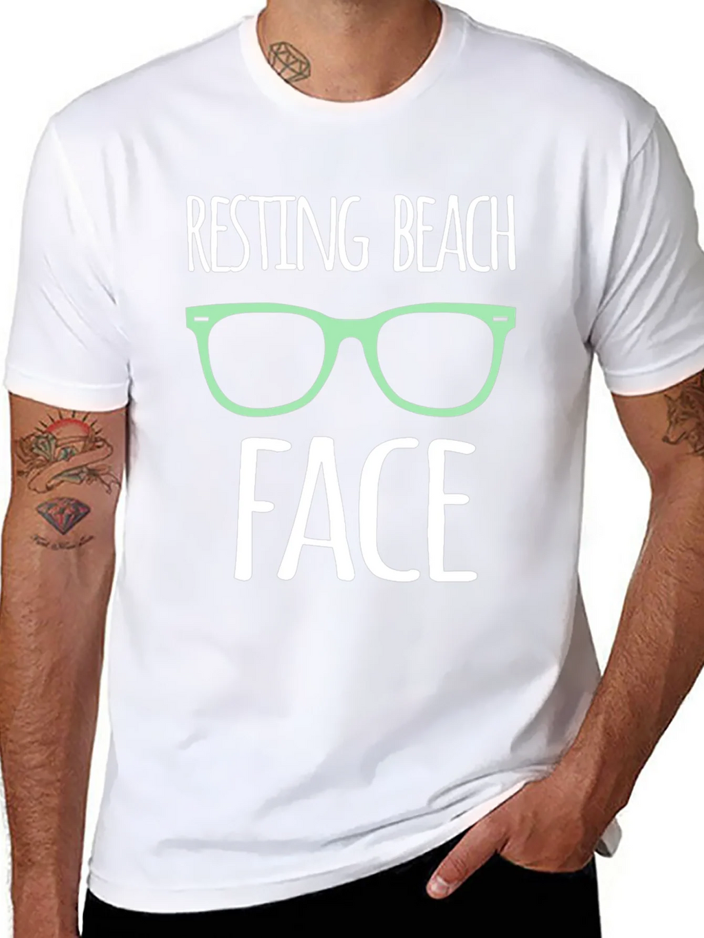 Resting Beach Face Graphic T-Shirt