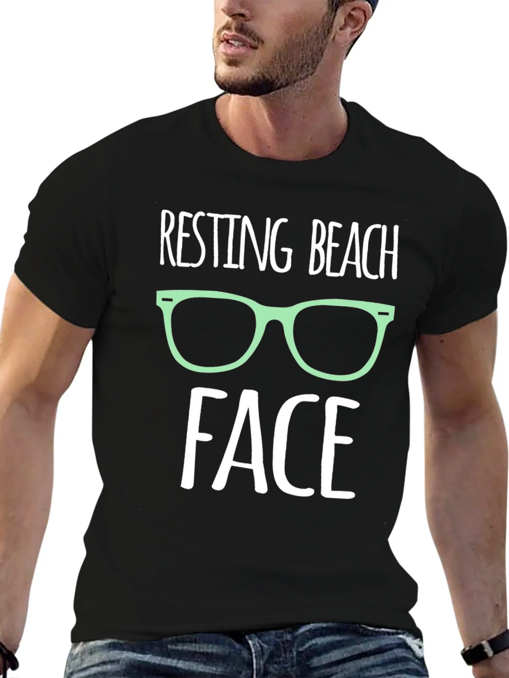Resting Beach Face Graphic T-Shirt