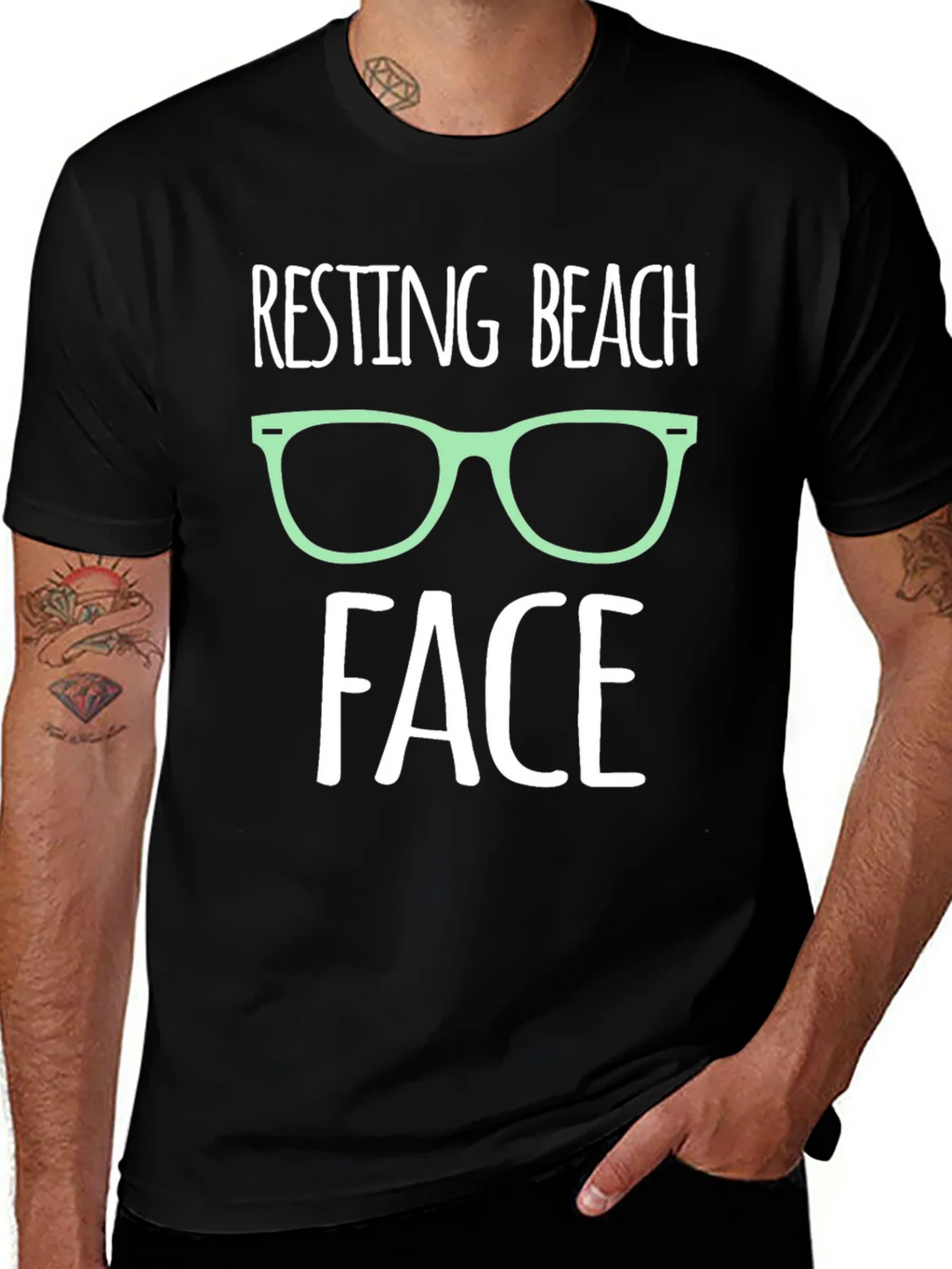 Resting Beach Face Graphic T-Shirt