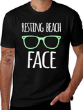 Resting Beach Face Graphic T-Shirt