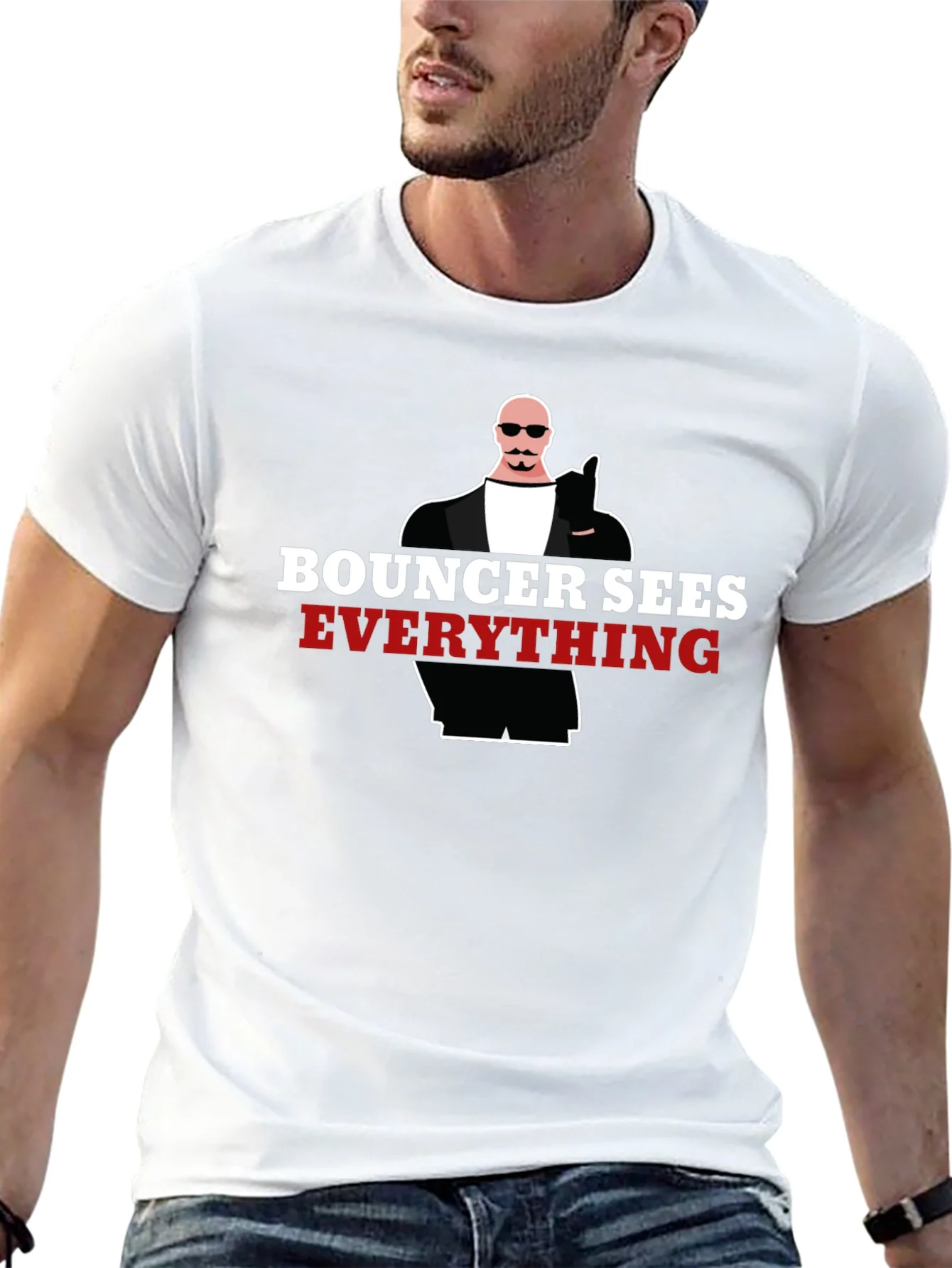 Bouncer Sees Everything Graphic Tee - Black
