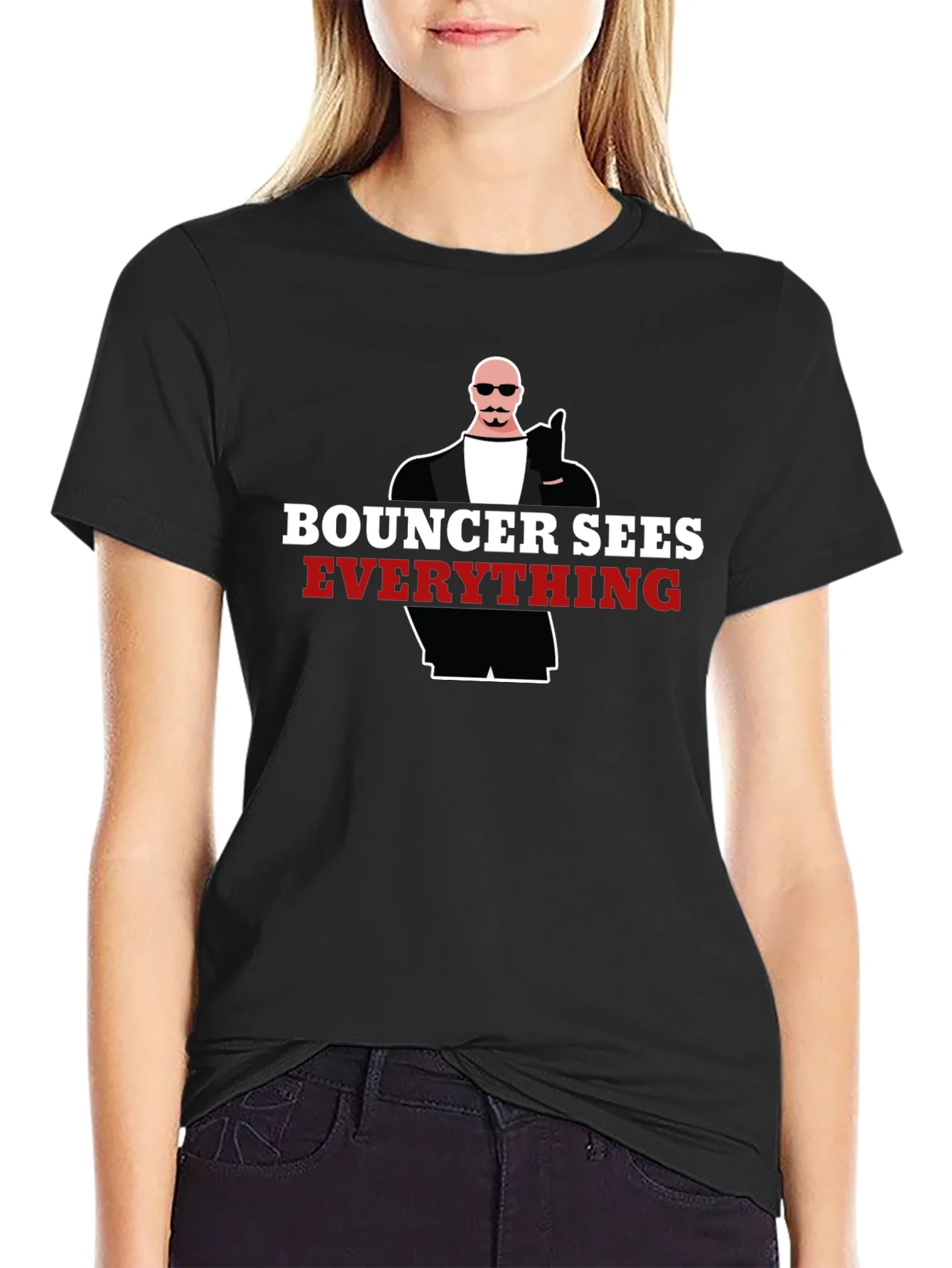 Bouncer Sees Everything Graphic Tee - Black