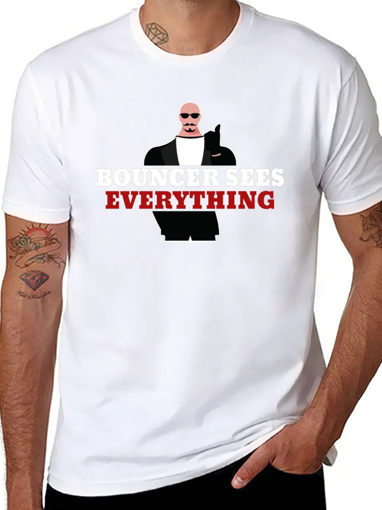 Bouncer Sees Everything Graphic Tee - Black