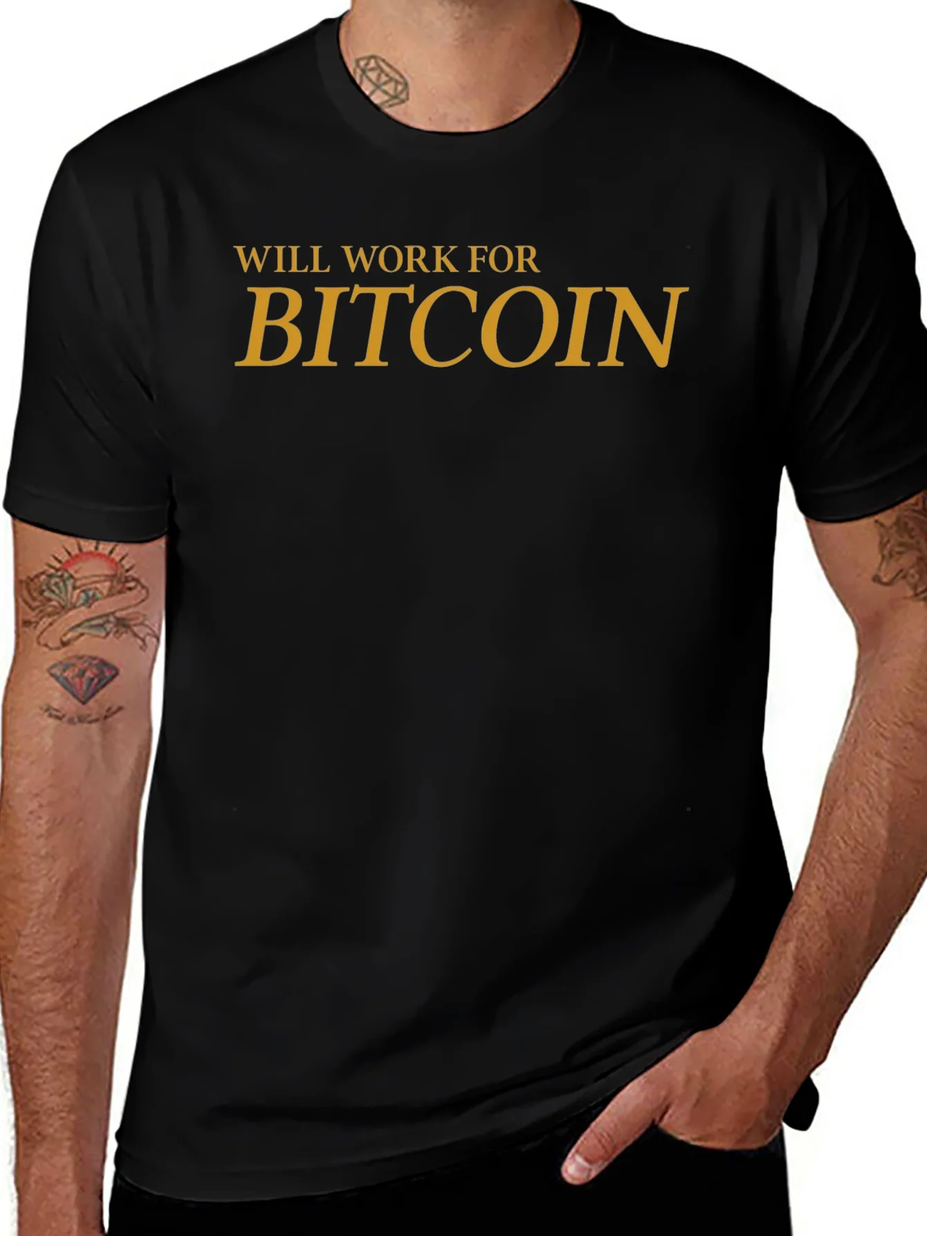 Will Work For Bitcoin Graphic Tee