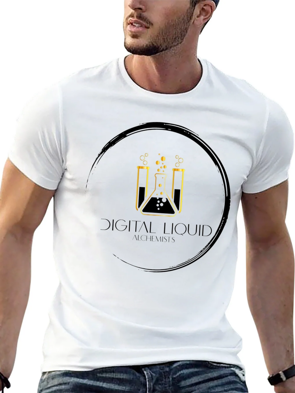 Digital Liquid Alchemists Black Graphic Tee