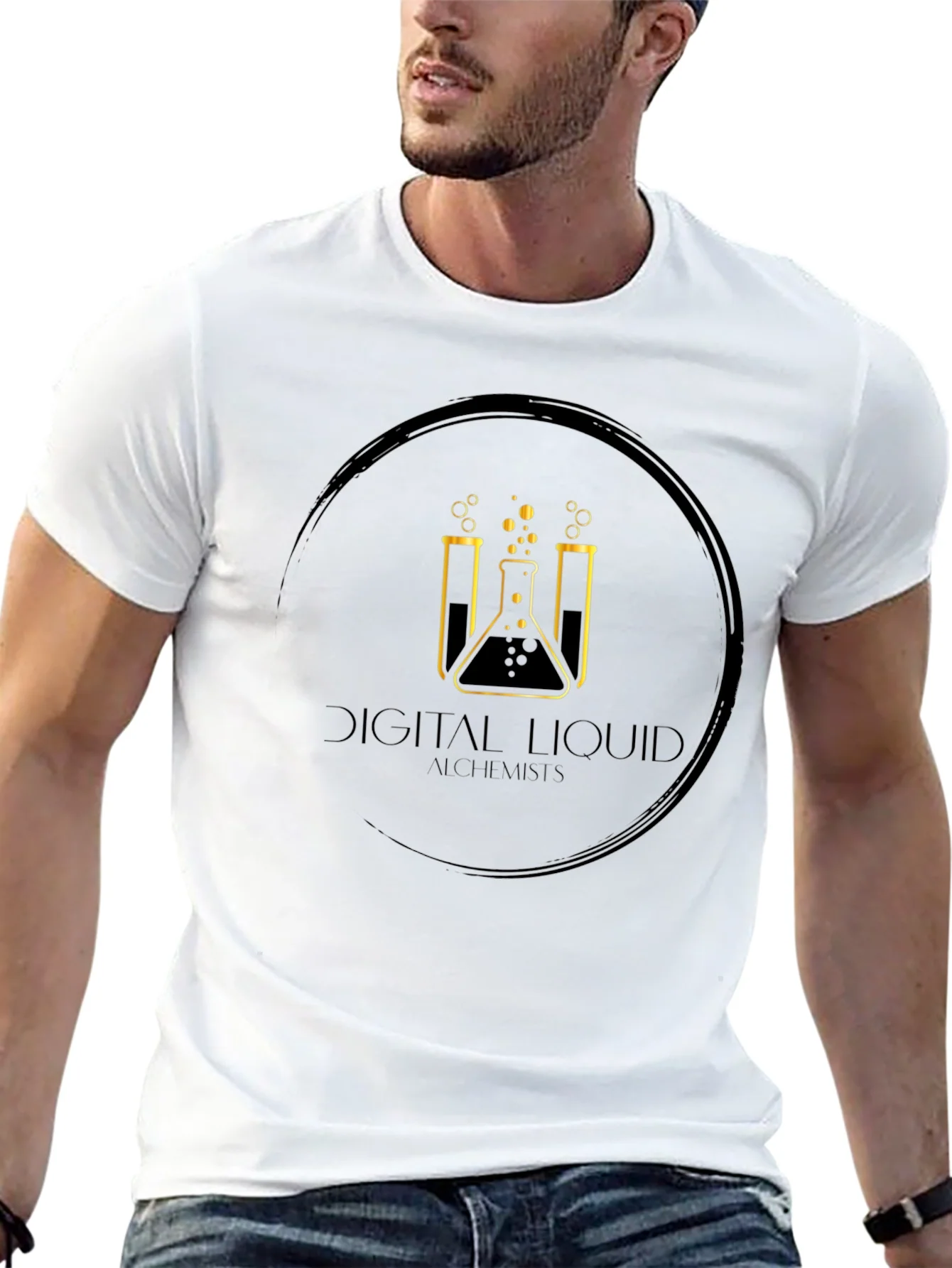 Digital Liquid Alchemists Black Graphic Tee