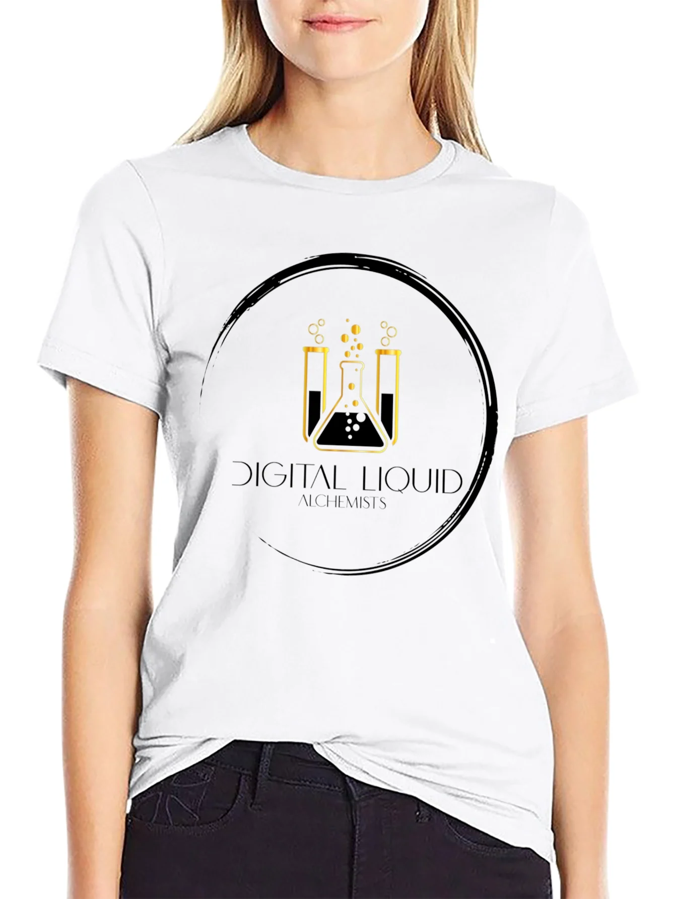 Digital Liquid Alchemists Black Graphic Tee