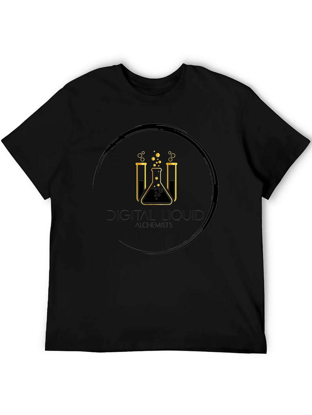 Digital Liquid Alchemists Black Graphic Tee