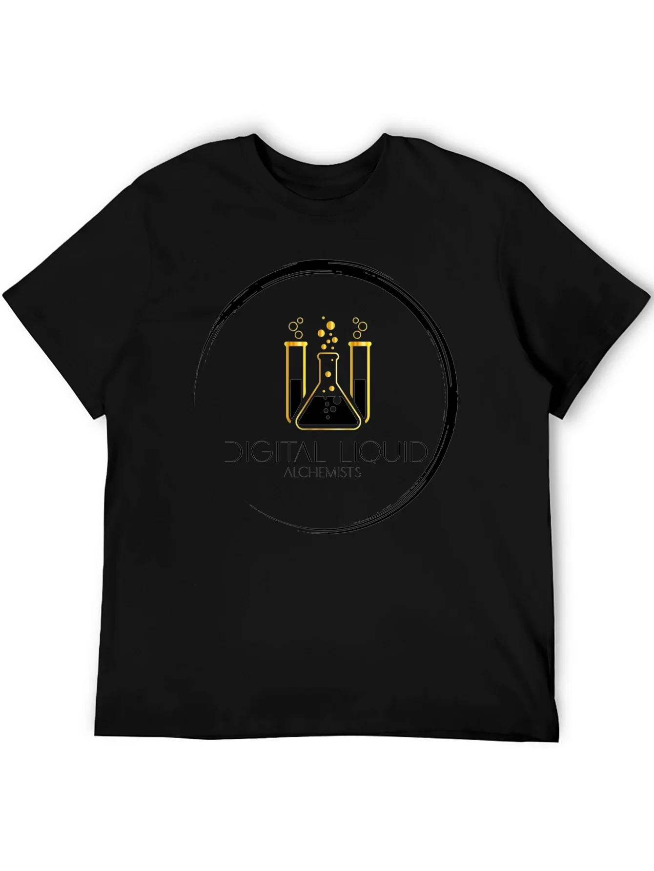 Digital Liquid Alchemists Black Graphic Tee