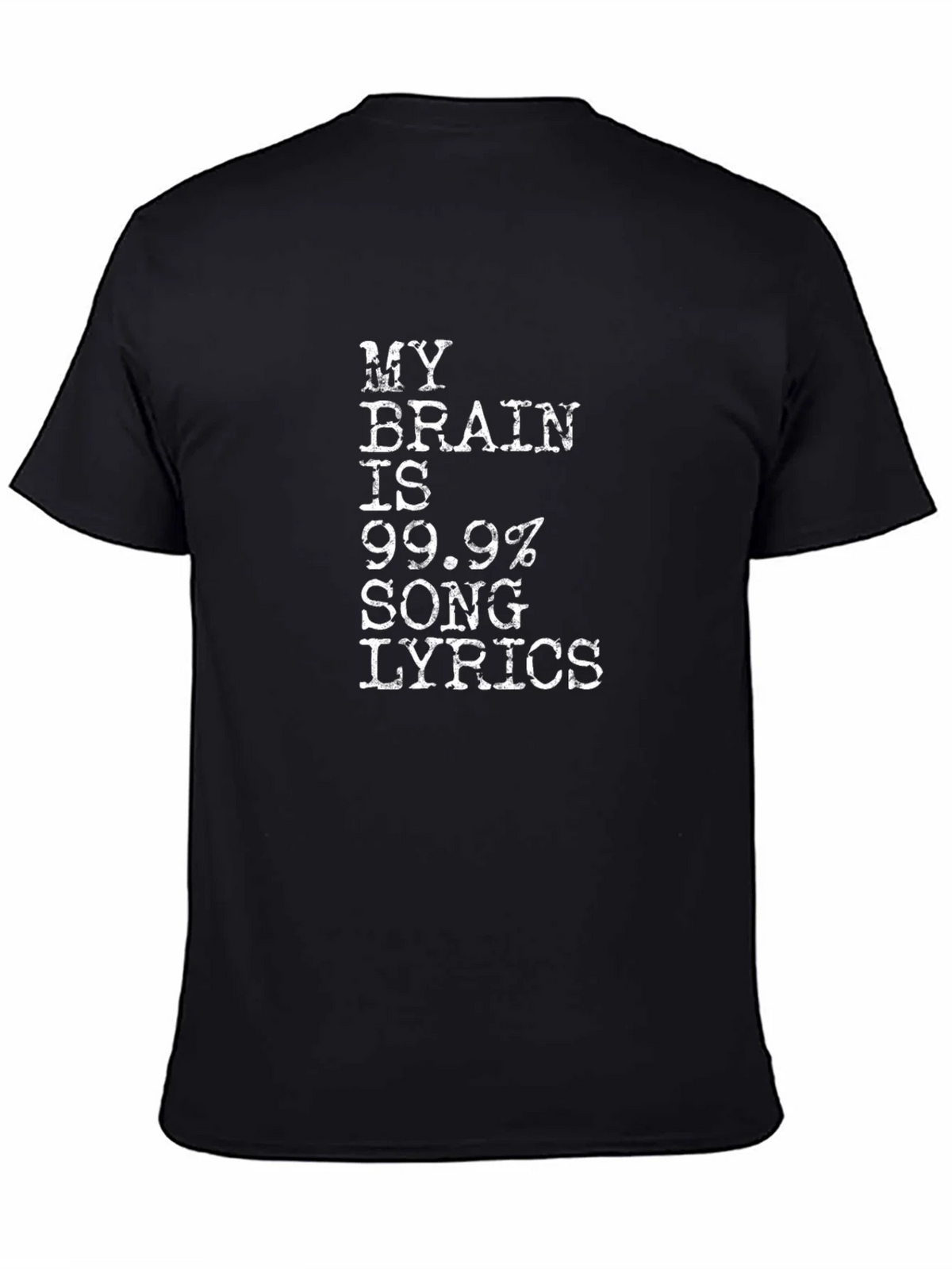 My Brain Song Lyrics Black Cotton T-Shirt