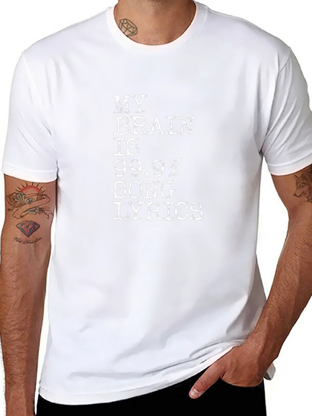 My Brain Song Lyrics Black Cotton T-Shirt