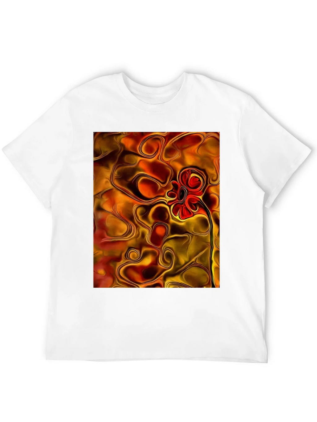 Abstract Flower Graphic Black T-Shirt