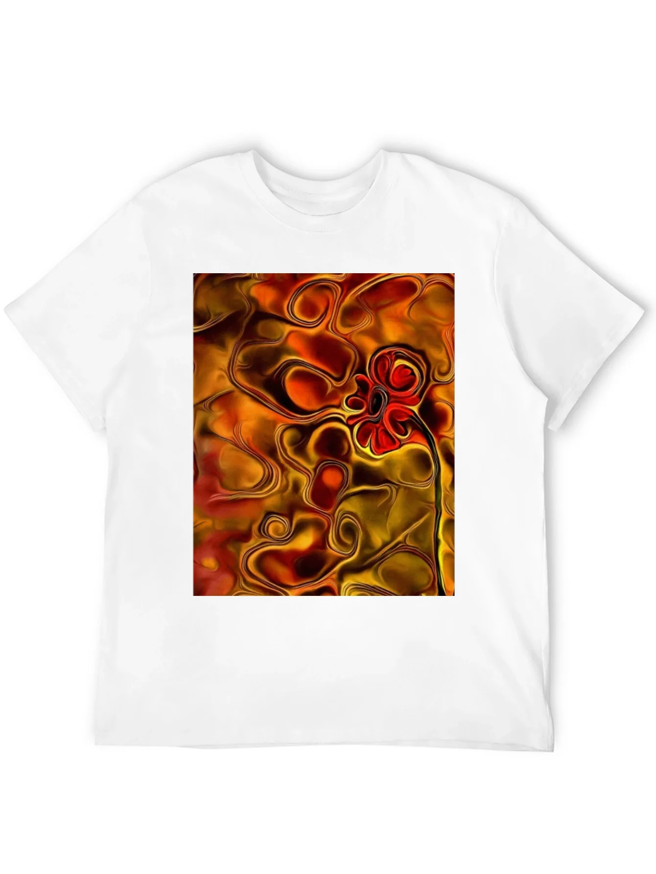 Abstract Flower Graphic Black T-Shirt