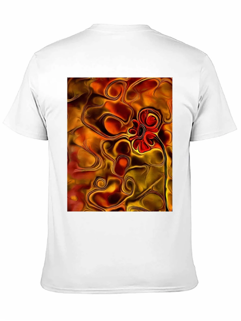 Abstract Flower Graphic Black T-Shirt